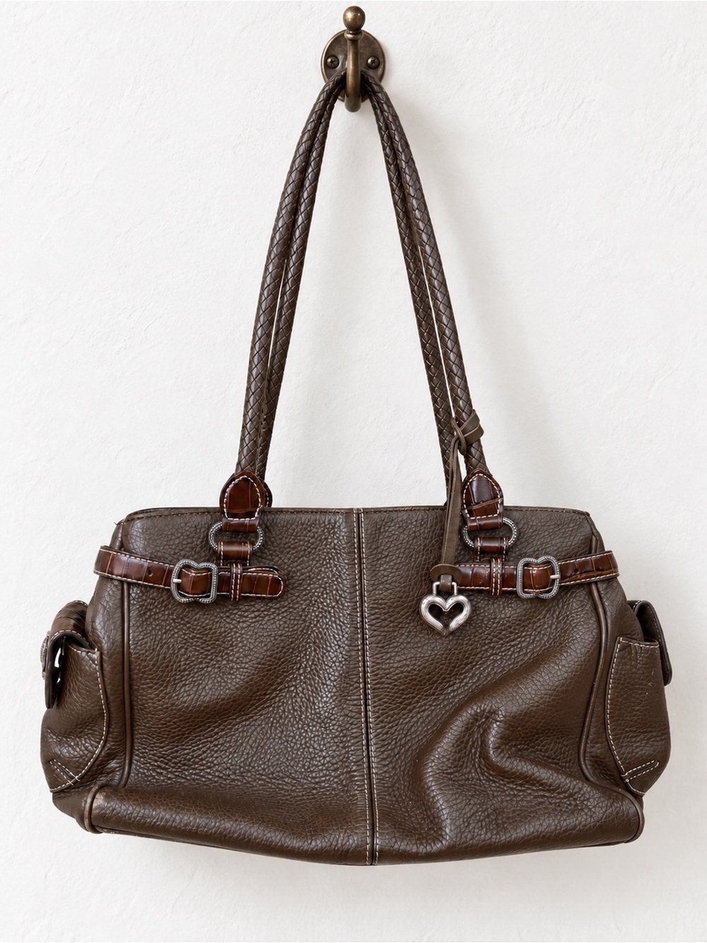 Vintage Brighton Brown Leather Baguette Style Shoulder Purse
